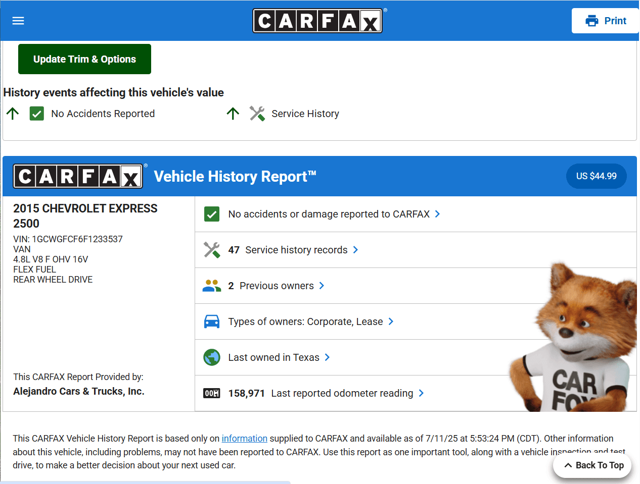 2015 Chevrolet Express Cargo Work Van - Photo 9