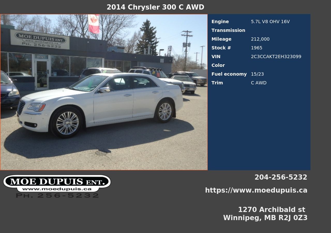  2014 Chrysler 300 C AWD   