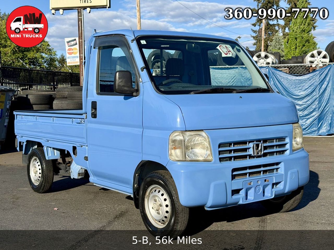 2000 Honda Acty EFI 4WD, Mid-Engine, AC, PS, Airbag, 5MT, Like New!