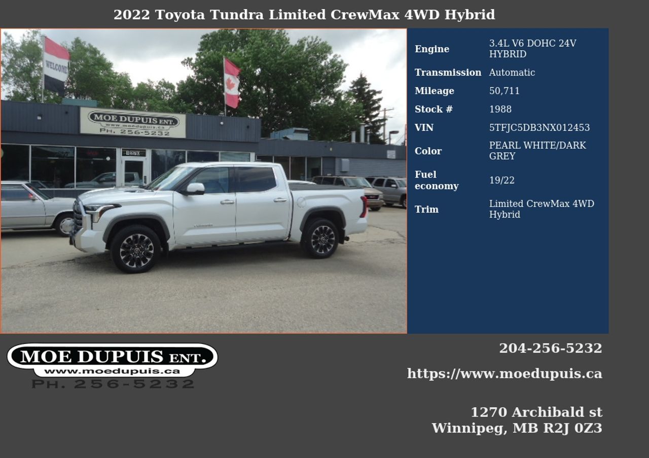 2022 Toyota Tundra Limited CrewMax 4WD Hybrid