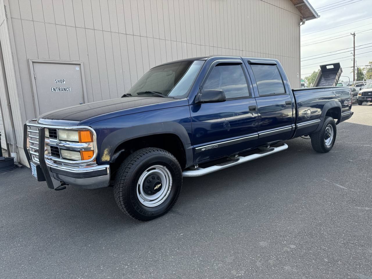Blue 2000 Chevrolet C/K 3500 Pickup Truck Four-Wheel Drive Automatic