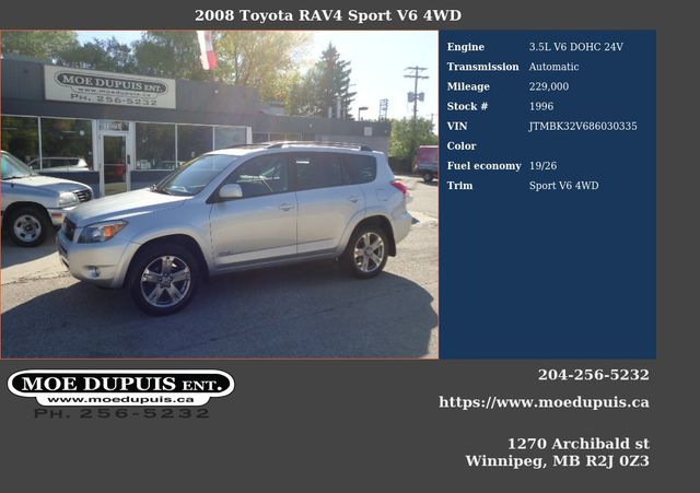2008 Toyota RAV4 Sport V6 4WD
