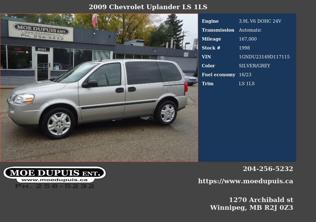 2009 Chevrolet Uplander LS 1LS