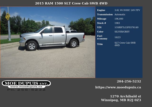 2015 RAM 1500 SLT Crew Cab SWB 4WD