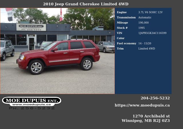 2010 Jeep Grand Cherokee Limited 4WD