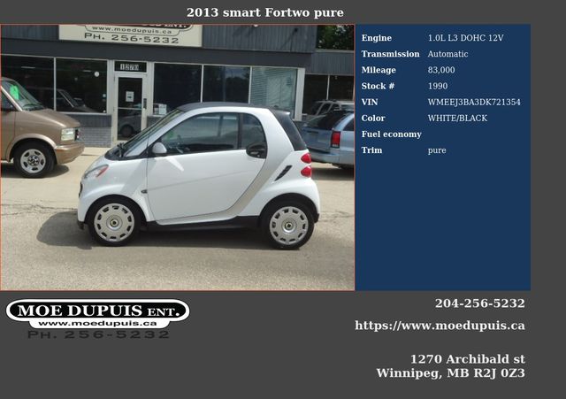 2013 smart Fortwo pure